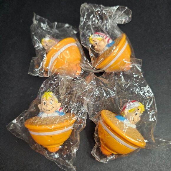 Lot of 4 New Crackle Spinning Tops Rice Krispies Cereal Toys 2003 - Picture 1 of 3